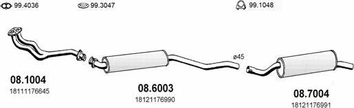 ASSO ART0358 - Система випуску ОГ autocars.com.ua