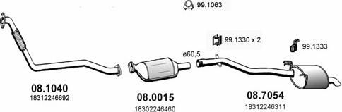 ASSO ART0363 - Система випуску ОГ autocars.com.ua