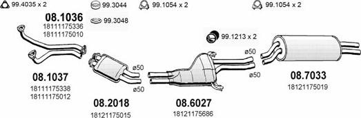 ASSO ART0368 - Система випуску ОГ autocars.com.ua