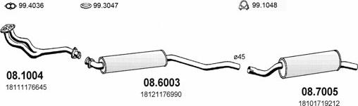 ASSO ART0371 - Система випуску ОГ autocars.com.ua