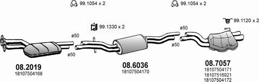 ASSO ART0385 - Система випуску ОГ autocars.com.ua