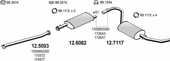 ASSO ART0412 - Система випуску ОГ autocars.com.ua