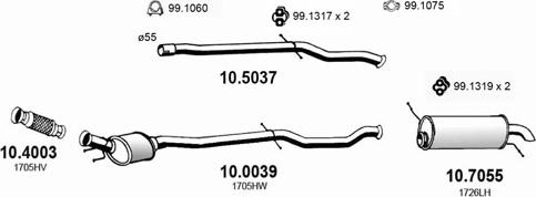 ASSO ART0434 - Система випуску ОГ autocars.com.ua