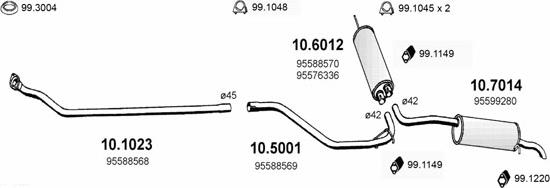 ASSO ART0483 - Система випуску ОГ autocars.com.ua