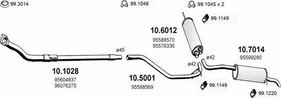 ASSO ART0485 - Система випуску ОГ autocars.com.ua