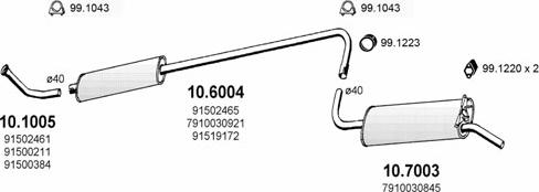 ASSO ART0514 - Система випуску ОГ autocars.com.ua