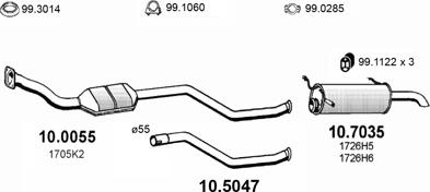 ASSO ART0518 - Система випуску ОГ autocars.com.ua