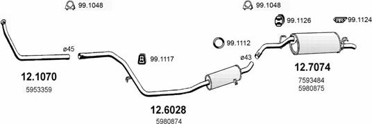 ASSO ART0643 - Система випуску ОГ autocars.com.ua