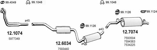 ASSO ART0648 - Система випуску ОГ autocars.com.ua