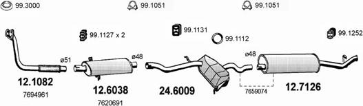 ASSO ART0667 - Система випуску ОГ autocars.com.ua