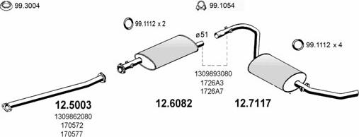 ASSO ART0727 - Система випуску ОГ autocars.com.ua