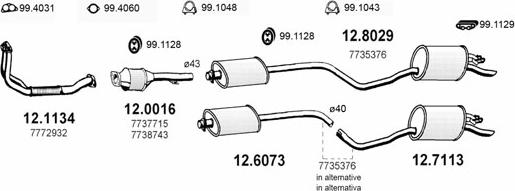 ASSO ART0733 - Система випуску ОГ autocars.com.ua