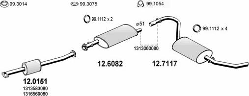 ASSO ART0741 - Система випуску ОГ autocars.com.ua