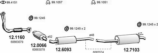ASSO ART0754 - Система випуску ОГ autocars.com.ua