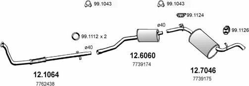 ASSO ART0833 - Система випуску ОГ autocars.com.ua