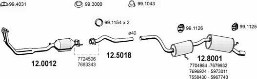 ASSO ART0846 - Система випуску ОГ autocars.com.ua