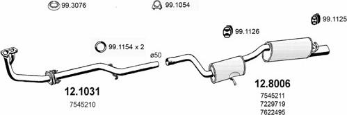 ASSO ART0853 - Система випуску ОГ autocars.com.ua