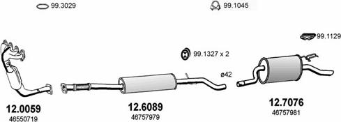 ASSO ART0884 - Система выпуска ОГ avtokuzovplus.com.ua