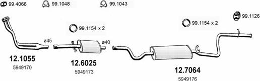 ASSO ART0890 - Система випуску ОГ autocars.com.ua