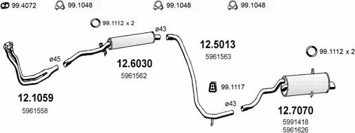 ASSO ART0896 - Система випуску ОГ autocars.com.ua