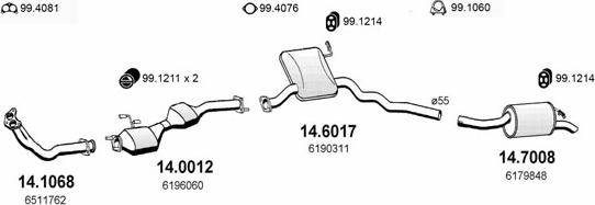 ASSO ART0912 - Система випуску ОГ autocars.com.ua