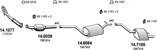 ASSO ART0935 - Система випуску ОГ autocars.com.ua