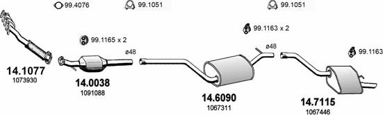 ASSO ART0936 - Система випуску ОГ autocars.com.ua