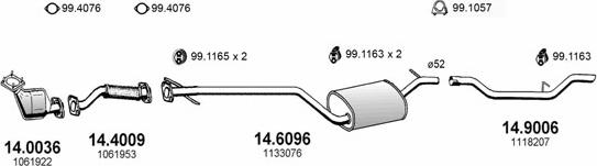 ASSO ART0957 - Система випуску ОГ autocars.com.ua