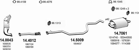 ASSO ART0967 - Система випуску ОГ autocars.com.ua