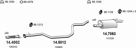 ASSO ART0971 - Система випуску ОГ autocars.com.ua