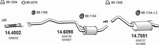 ASSO ART0972 - Система випуску ОГ autocars.com.ua
