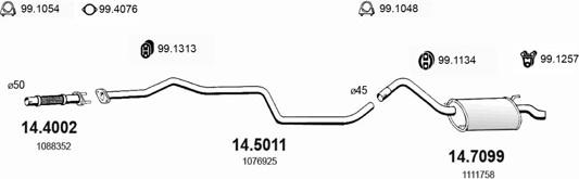 ASSO ART0973 - Система випуску ОГ autocars.com.ua