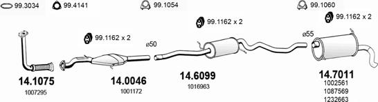 ASSO ART0978 - Система выпуска ОГ avtokuzovplus.com.ua