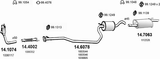 ASSO ART0997 - Система випуску ОГ autocars.com.ua