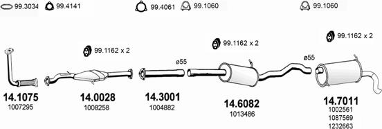 ASSO ART0998 - Система выпуска ОГ avtokuzovplus.com.ua