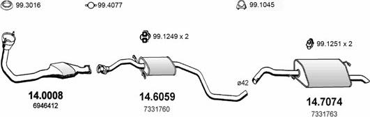 ASSO ART1051 - Система випуску ОГ autocars.com.ua