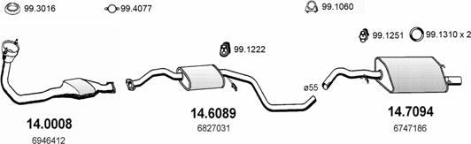 ASSO ART1055 - Система випуску ОГ autocars.com.ua