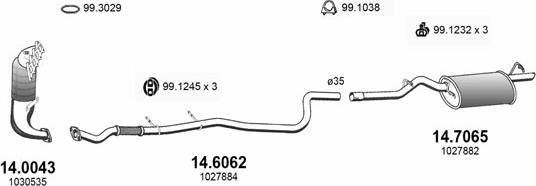 ASSO ART1098 - Система випуску ОГ autocars.com.ua