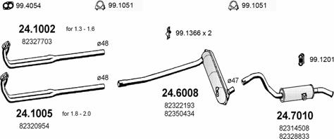 ASSO ART1224 - Система випуску ОГ autocars.com.ua