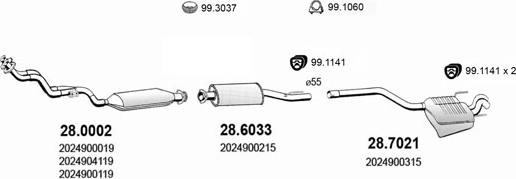 ASSO ART1368 - Система выпуска ОГ avtokuzovplus.com.ua