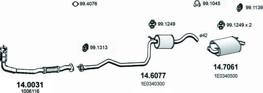 ASSO ART1485 - Система випуску ОГ autocars.com.ua