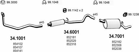 ASSO ART1563 - Система випуску ОГ autocars.com.ua