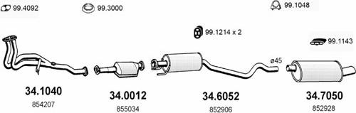 ASSO ART1587 - Система випуску ОГ autocars.com.ua