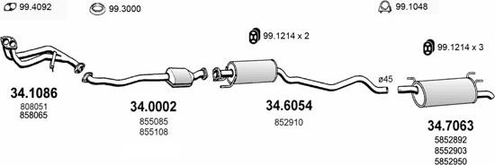 ASSO ART1598 - Система випуску ОГ autocars.com.ua