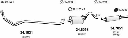 ASSO ART1607 - Система випуску ОГ autocars.com.ua