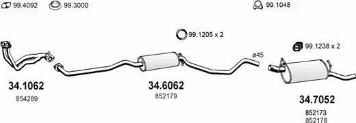 ASSO ART1613 - Система випуску ОГ autocars.com.ua
