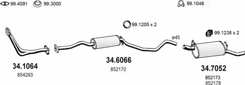 ASSO ART1615 - Система випуску ОГ autocars.com.ua