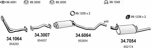 ASSO ART1618 - Система випуску ОГ autocars.com.ua