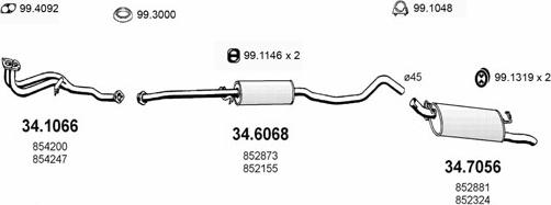 ASSO ART1619 - Система випуску ОГ autocars.com.ua