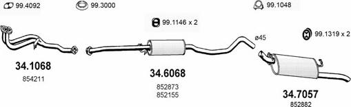 ASSO ART1627 - Система випуску ОГ autocars.com.ua